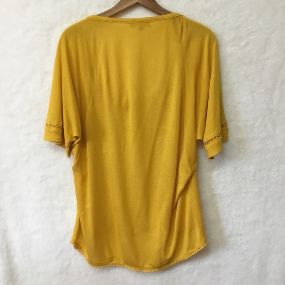 Anthropologie One September Yellow Embroidered Shirt - Picture 7 of 12